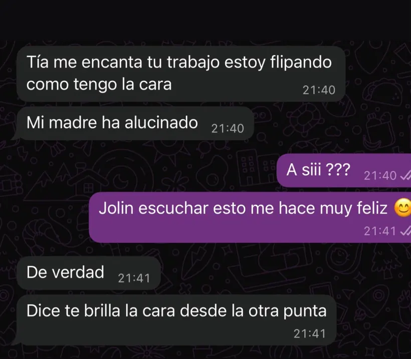 Captura de una opinión auténtica después de un tratamiento facial en Nohuska Beauty Lab