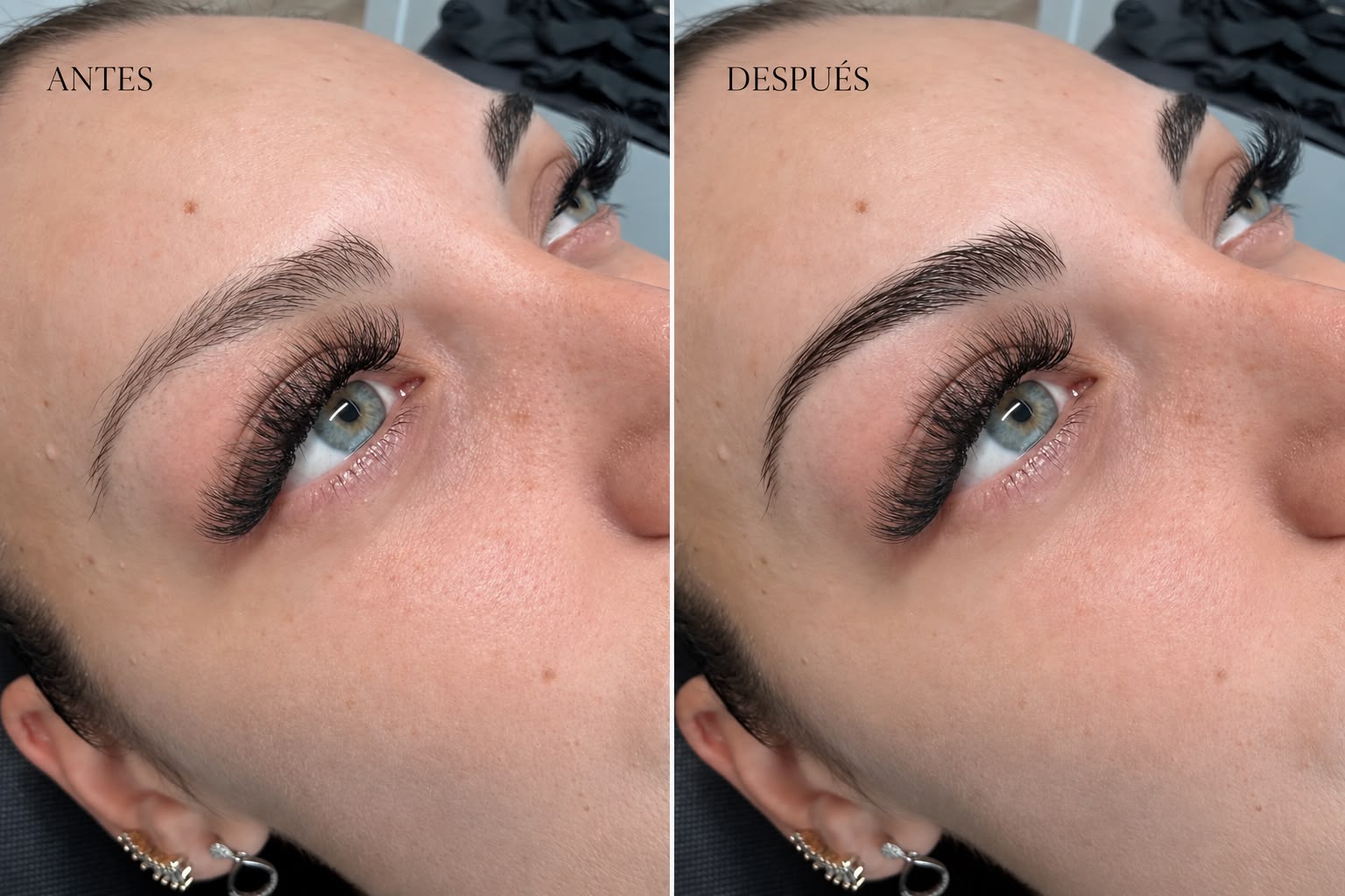 Antes y después real de Nohuska Natural Brow en Granollers